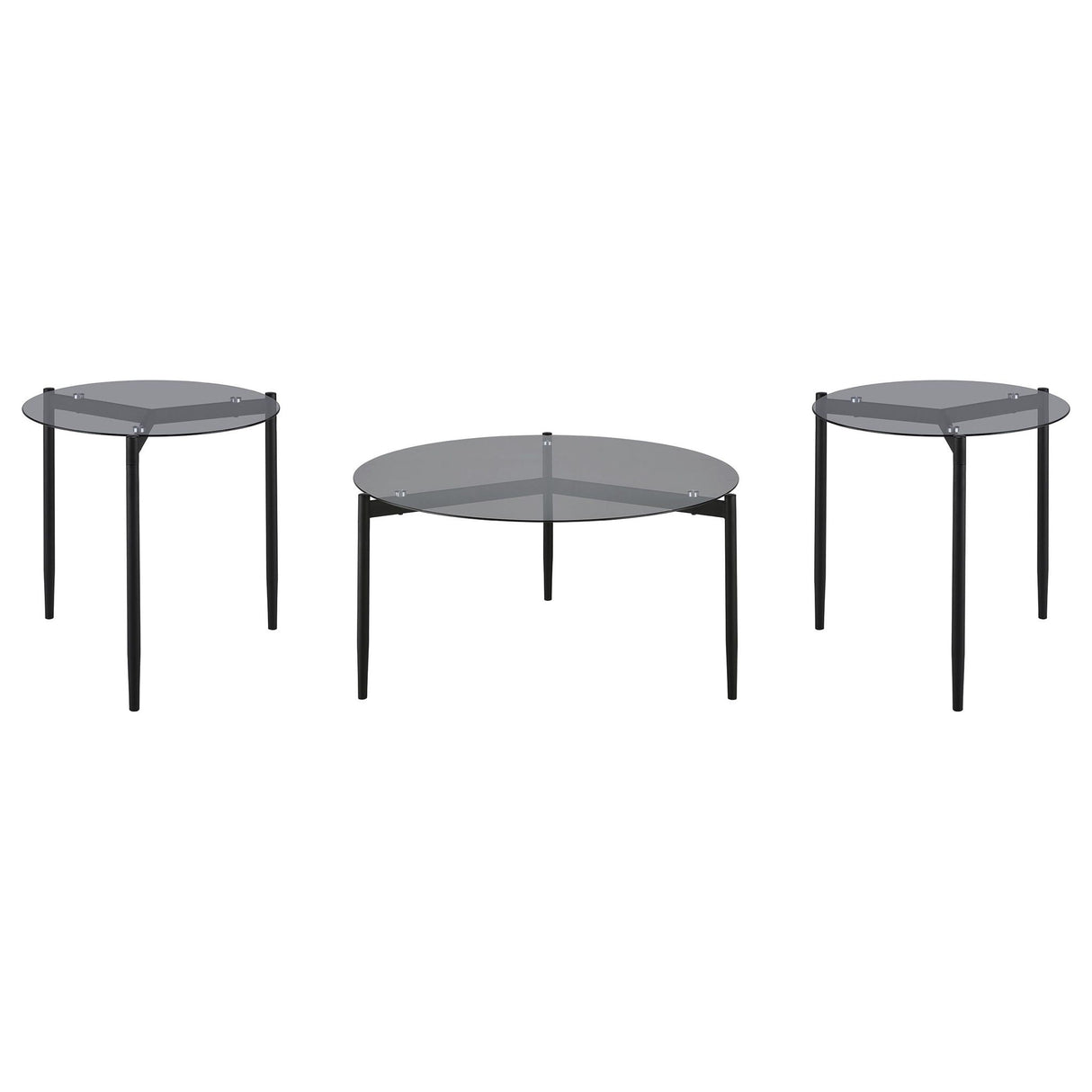 Rosalie 3-piece Round Coffee and End Table Set Grey