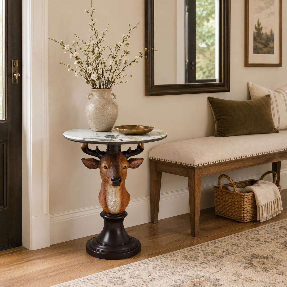 Deer Head Accent Table