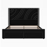 Modern Upholstered LED Bed Frame With Storage Drawers, Wingback Headboard, RGB Light
