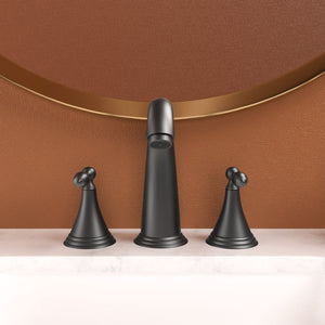 Elegant 2 Handle Widespread Bathroom Faucet With Pop Up Drain And Water Supply Lines