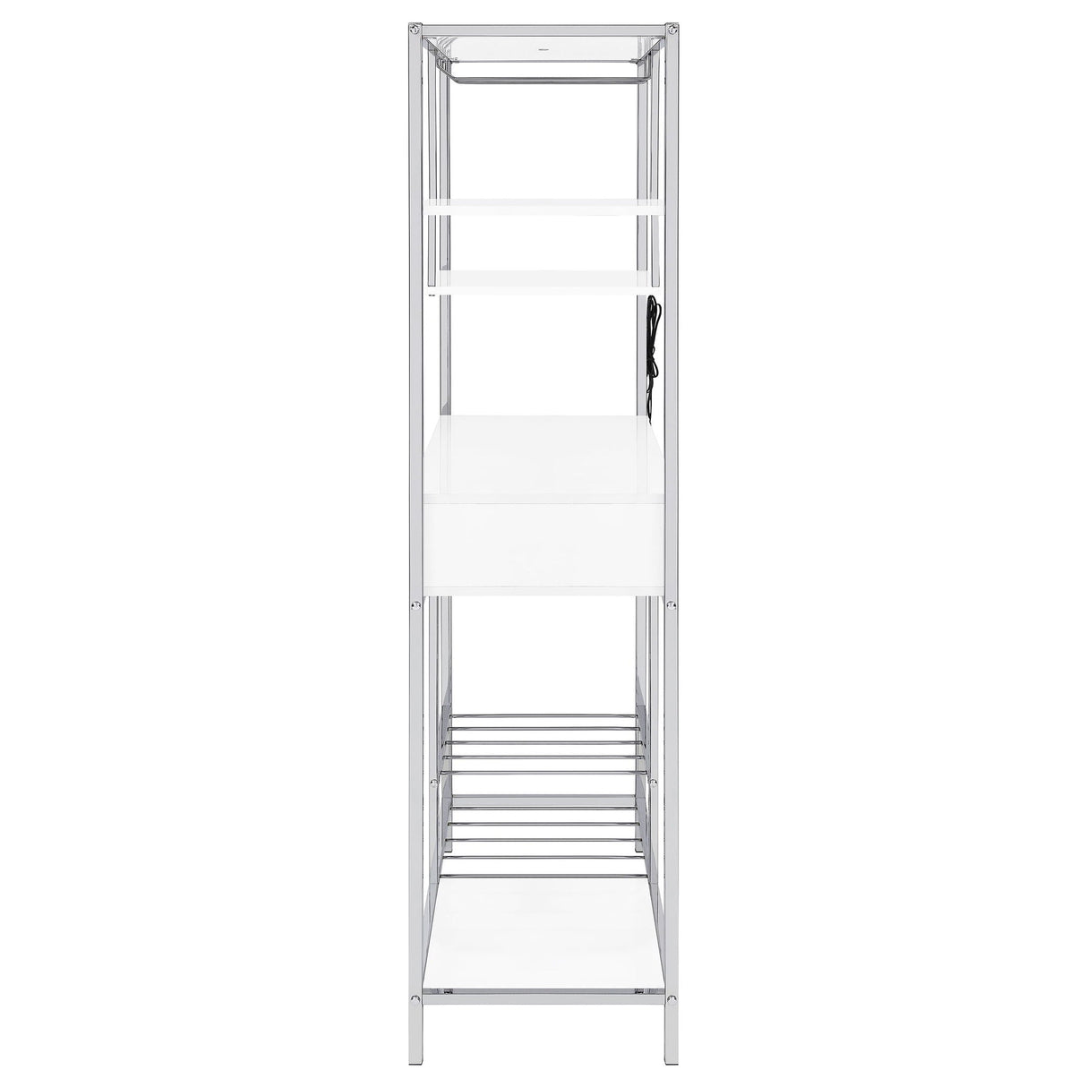 Draper - 5 Shelf LED Wine Cabinet With Pull Out Drawer - Gloss White