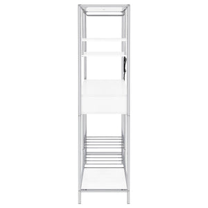 Draper - 5 Shelf LED Wine Cabinet With Pull Out Drawer - Gloss White