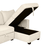 The Lionel Multifunctional Chenille Convertible Sofa Bed - USB and Storage