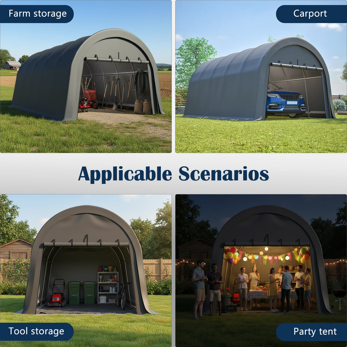 Heavy-Duty 12x20 FT Carport Canopy