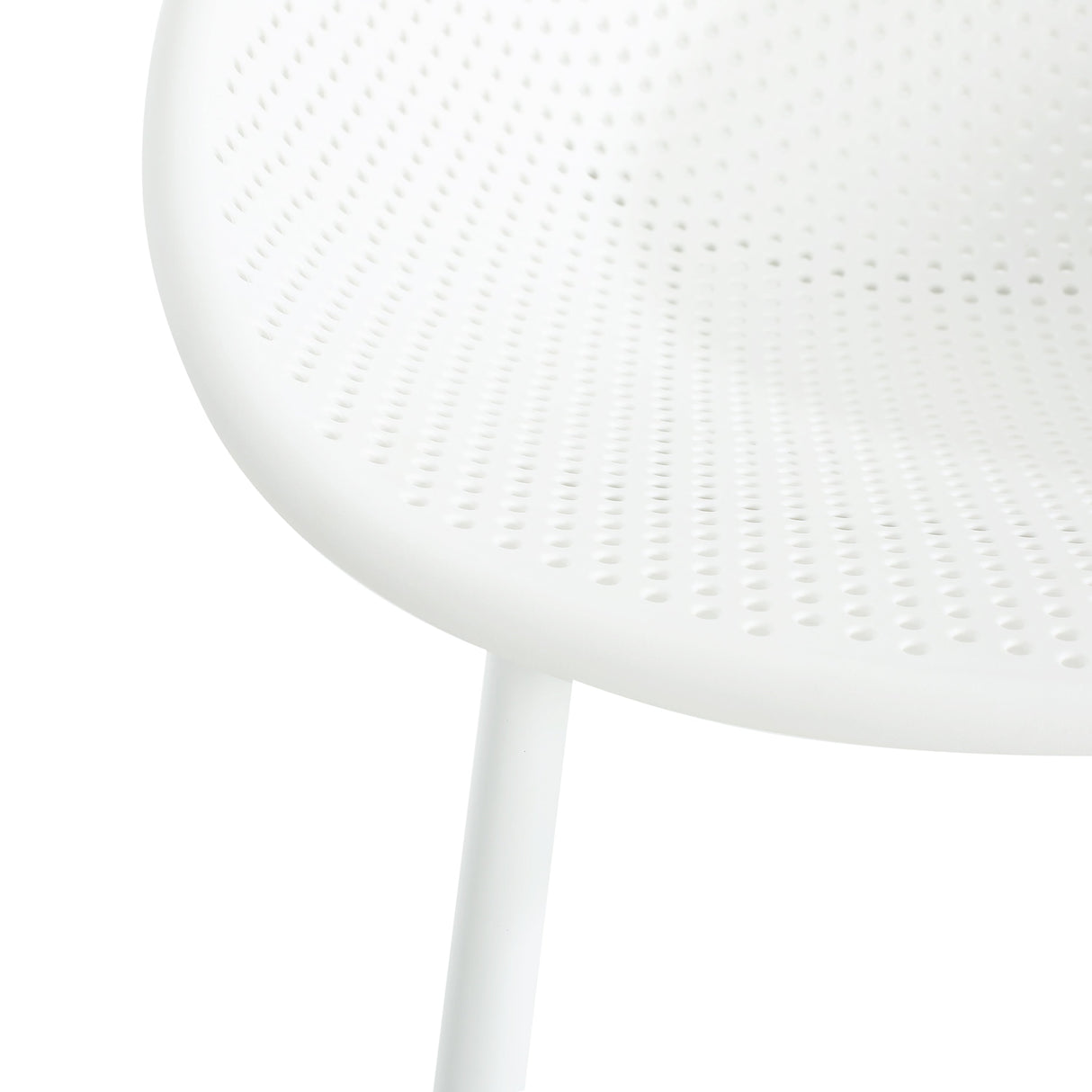 Modern Gable Outdoor Barstool Set of 2 with Weather-Resistant Plastic and Iron in White