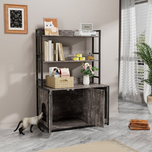 Large Cat Litter Box Enclosure With Shelf Storage