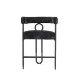 Household bar stools set of 2, modern upholstered with back