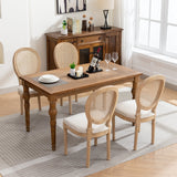 A&A French Style Solid Wood Frame Dining Chairs Set of 2