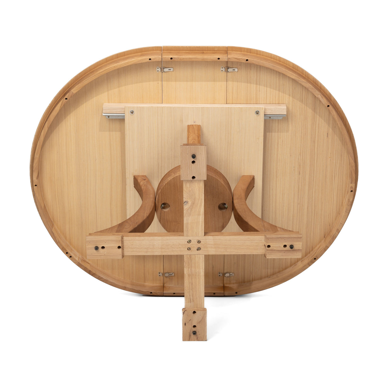 Extendable Round Rubber Wood Dining Table