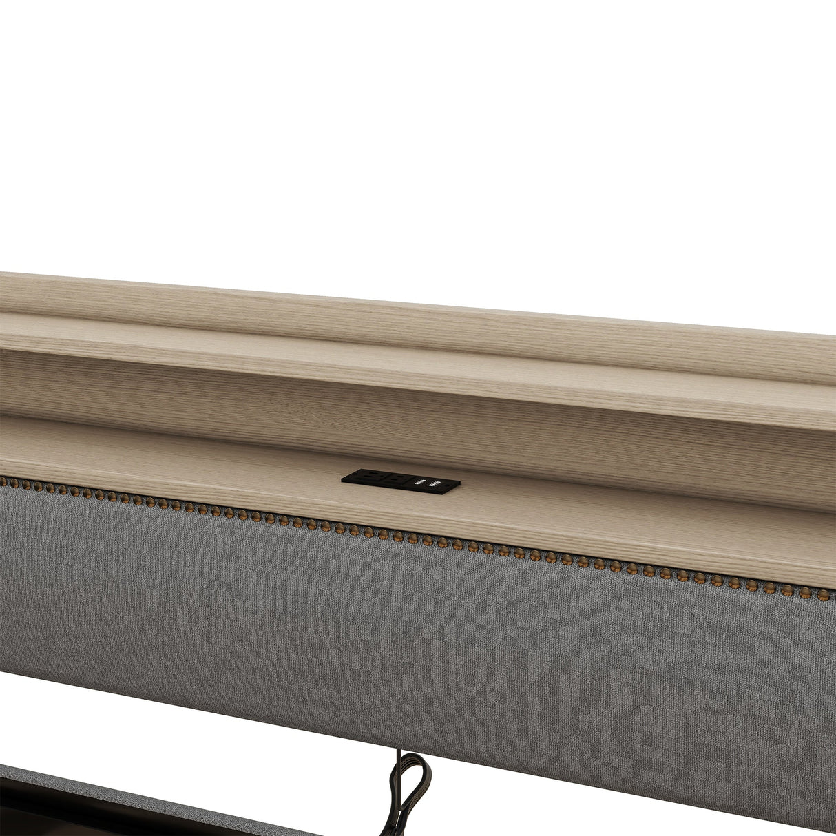 Twin Size Linen Upholstered Daybed with Storage Drawers and LED Lights