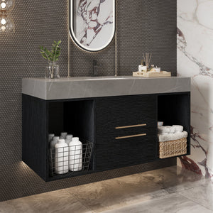 39.4 Inches Single Contemporary Floating Bathroom Vanity