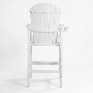 HDPE Bar Height Adirondack Patio Chair with Cup Holder and Armrests
