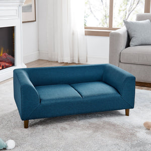 Modern Rectangular Pet Sofa With Backrest And Armrests For Small And Medium Dogs, Soft Cushion