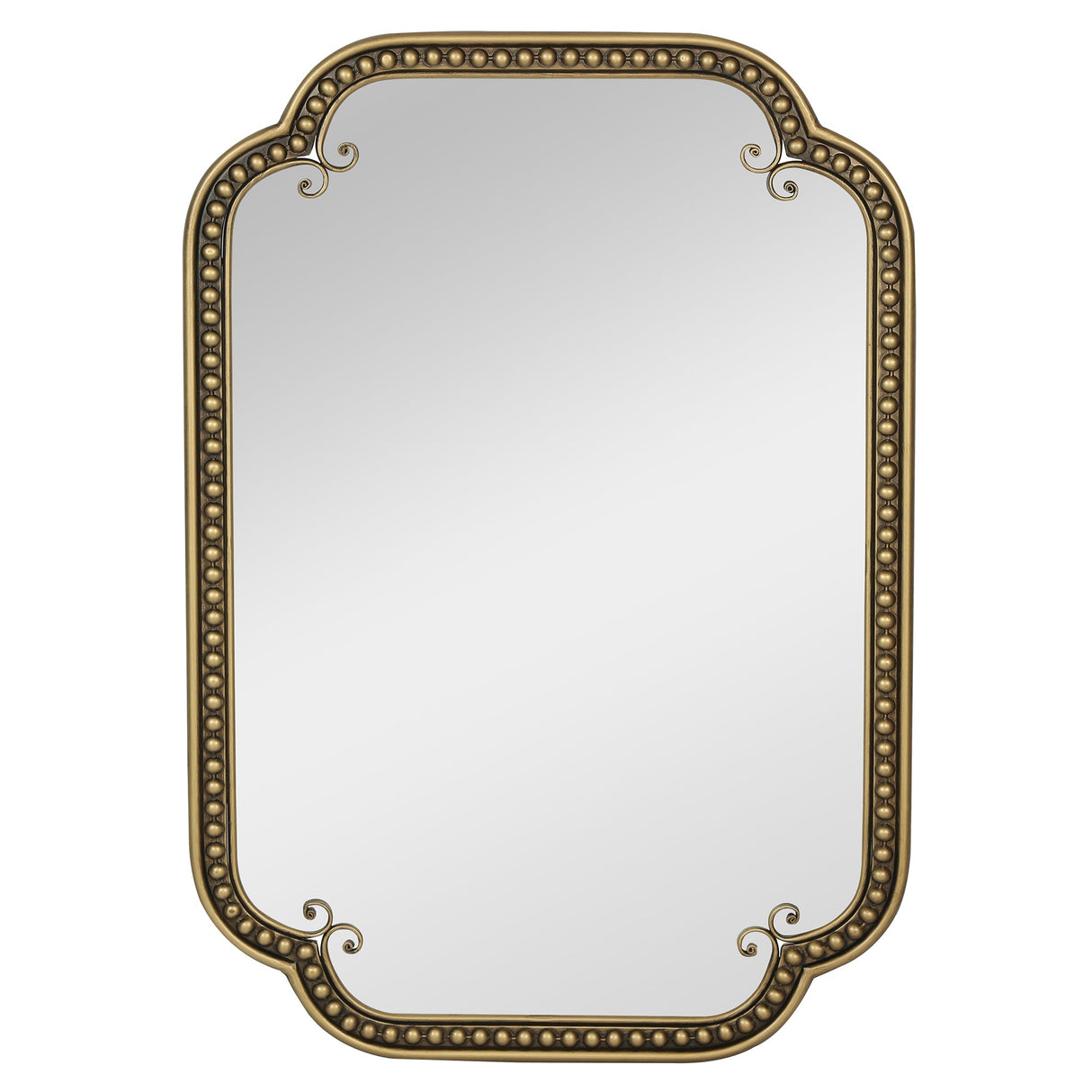 Gold Irregular Beaded Metal Framed Wall Mirror - Large