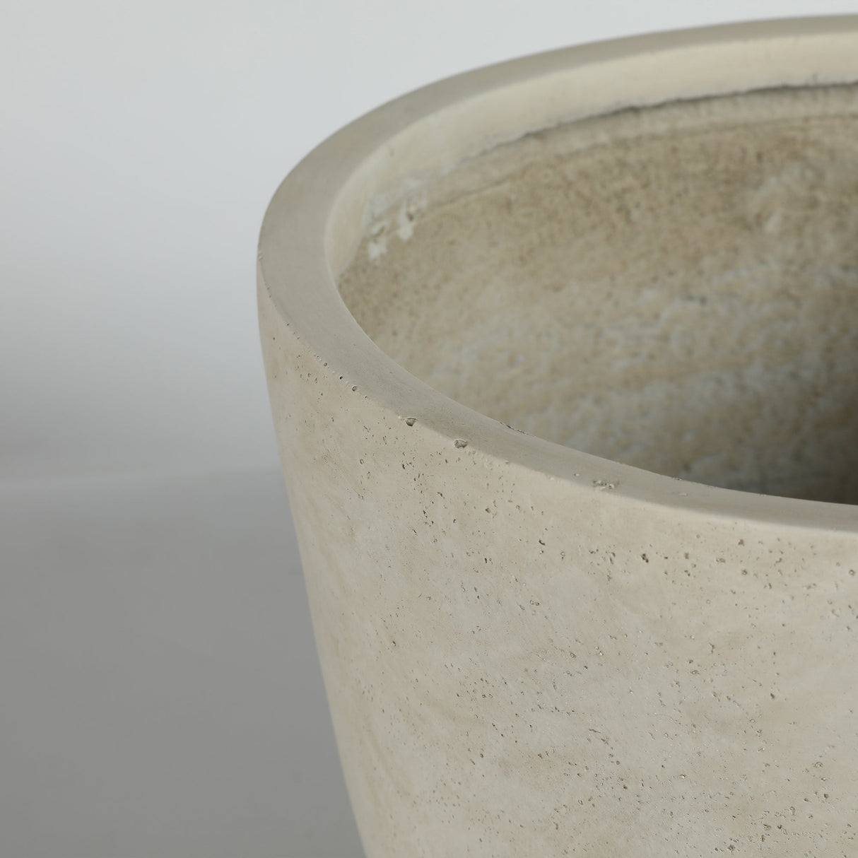 Round Concrete Planter Set of 2, Large Handmade Rustic Planter Pots