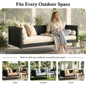 TOPMAX Outdoor Classic Solid Wood Twin Size Swing Bed