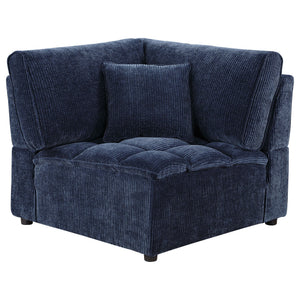 Azure - 5 Piece Upholstered Modular Sectional Sofa - Blue