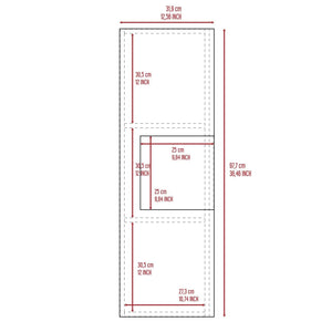 Medicine Single Door Cabinet, Three Shelves - Light Oak / White