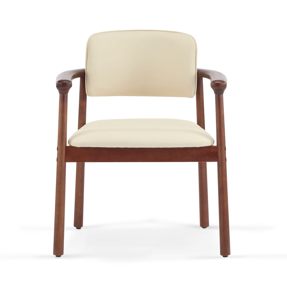 Dining Room Chairs, Ideal For Home & Kitchen (Set of 2) - Beige / Dark Walnut