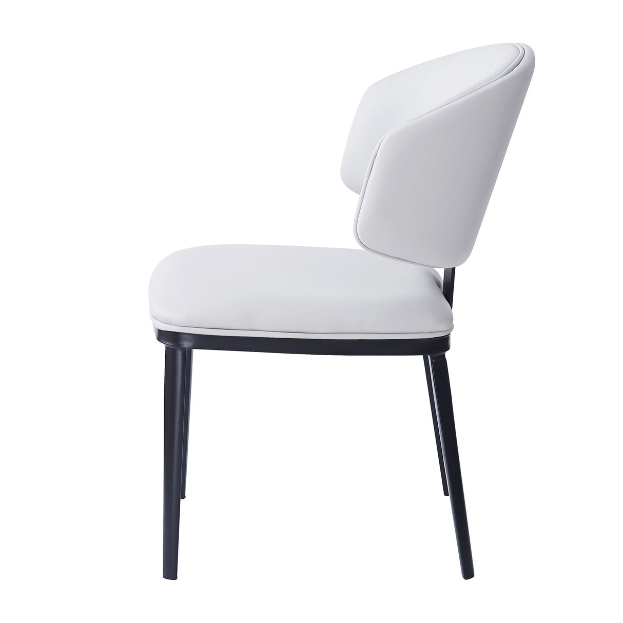 7 Pieces Contemporary Dining Set With Faux Leather Chairs