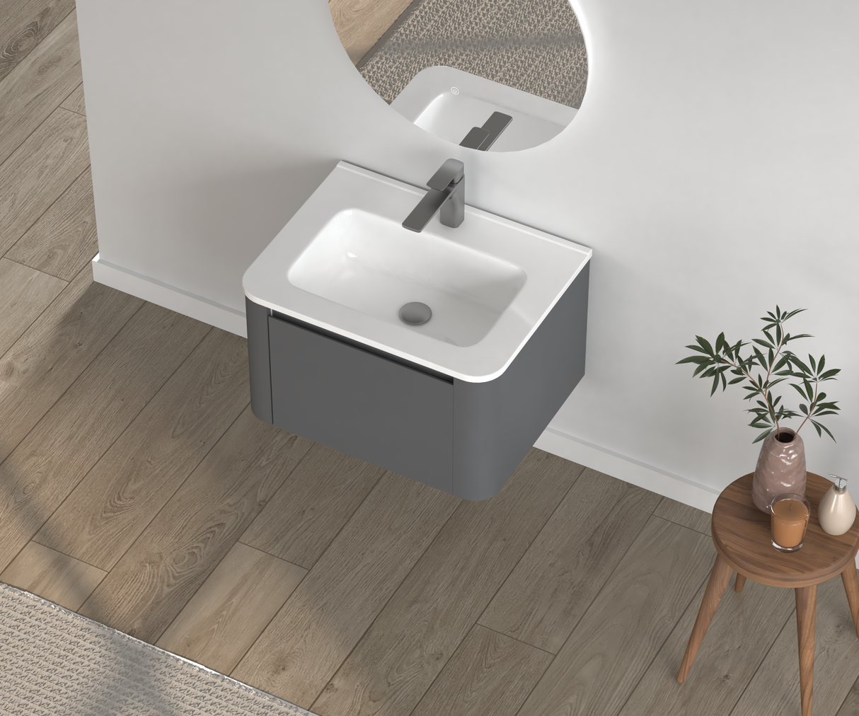 24" Wall-Mounted Bathroom Vanity