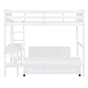 Full Over Full Bunk Bed With Desk