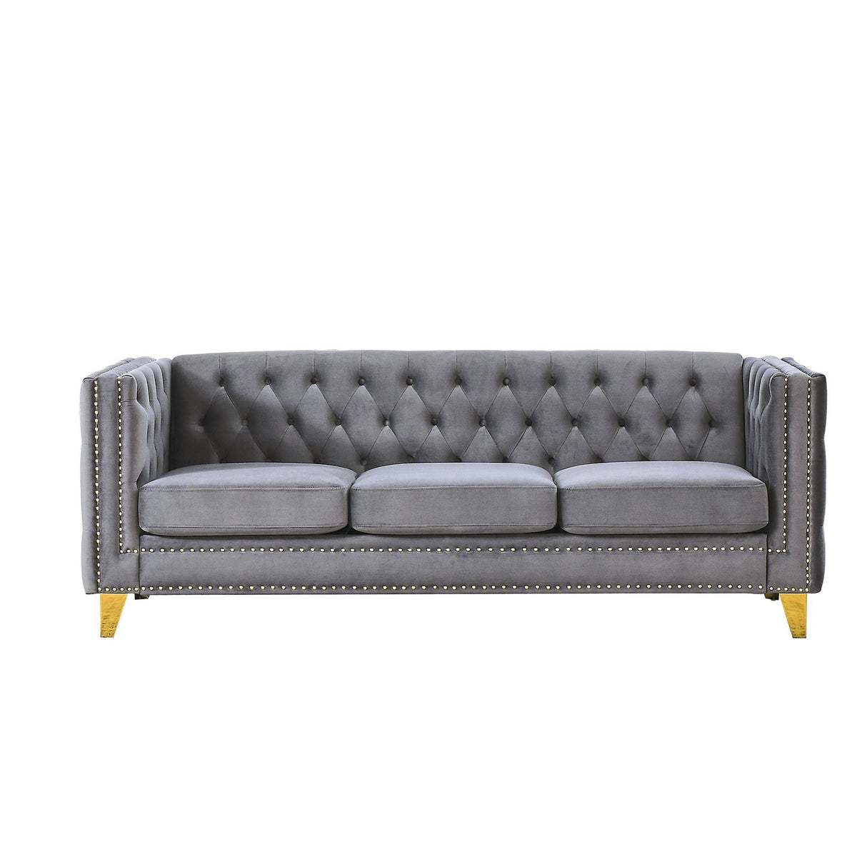 Modern Sofa With Button Tufting, Upholstered Couch For Living Room