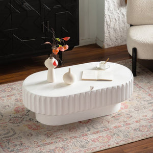Fluted Storage Table with Lift-Off Lid