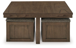 Boardernest - Cocktail Table With 4 Stools (Set of 5) - Brown