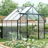 Double Door Polycarbonate house Raised Base And Anchor Aluminum Heavy Duty Walk In houses For Outdoor Backyard In All Season
