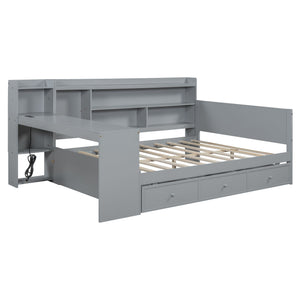 Daybed With 3 Drawers USB Ports And Desk