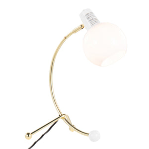 Eileen Contemporary Task Lamp in Gold Metal and White Shade