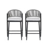 Outdoor 26" Counter Height Metal Frame Counter Stools with Scallop Shaped Backrest & Water Resistant Cushions