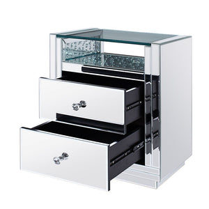 Nysa - 20" X 14" Accent Table - Mirrored & Faux Crystals