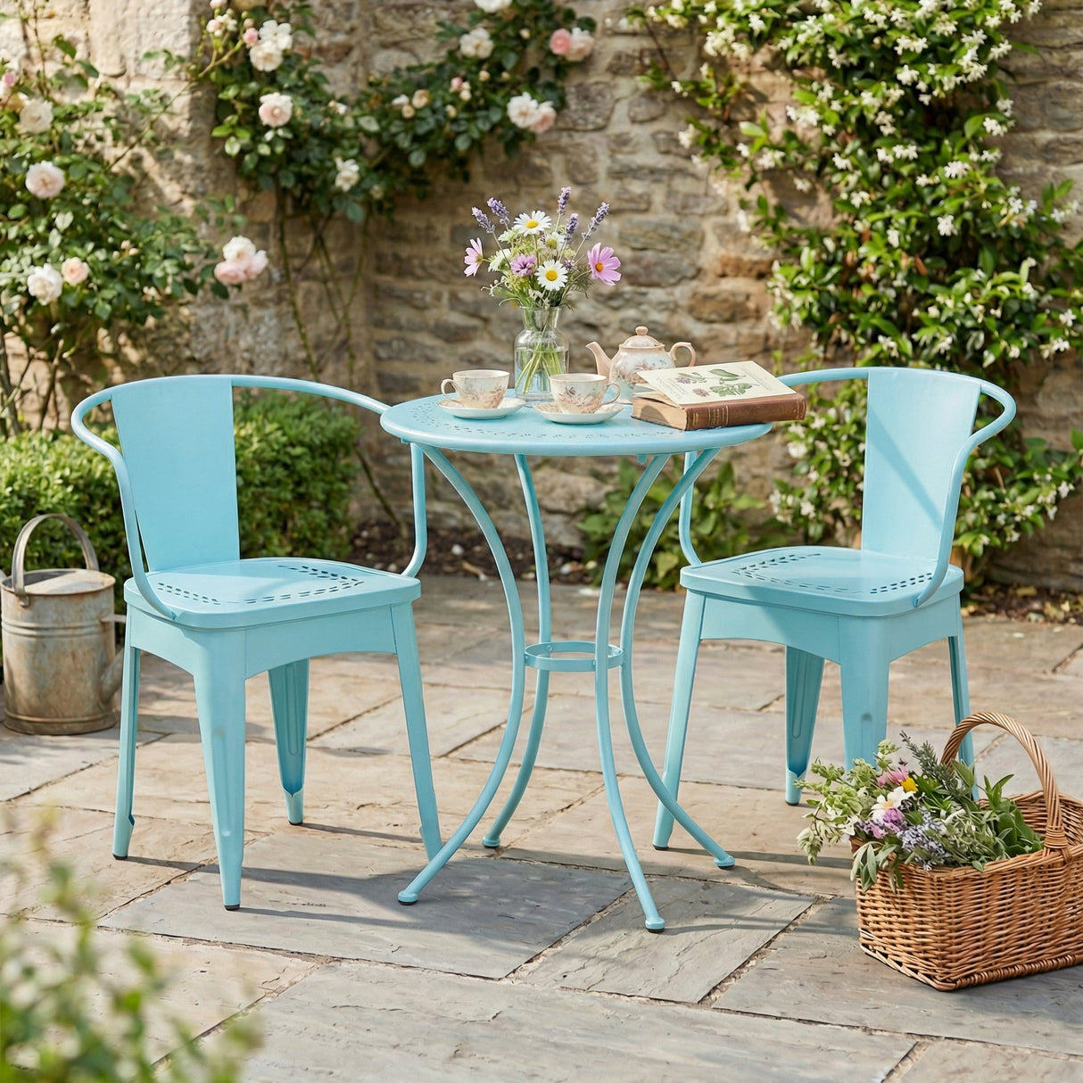 Lourdes 3 PC KD Metal Patio Furniture Set - Matte
