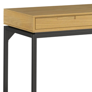 Mid Century Handcrafted Wide Writing Desk with Storage Drawers - Light Brown or Dark Brown
