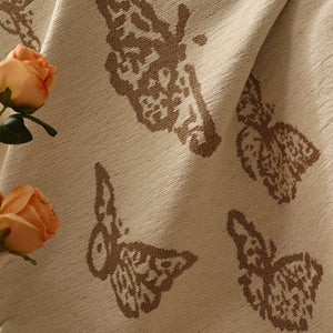 Butterfly Jacquard Soft Couch Blankets Cover for Couch Reversible Modern Sofa Slipcover Throw Covers