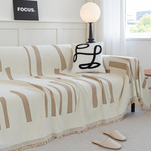 Soft Cozy Chenille Throw Cover for Couch with Tassel Accents, Dustproof Soft Throws for Sofa