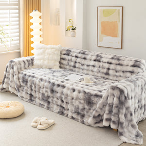 Thick Faux Fur Couch Cover Fluffy Fuzzy Warm Washable Furniture Protector for Kids Pets