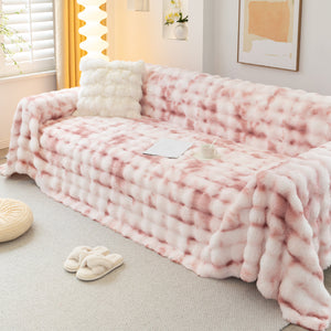 Thick Faux Fur Couch Cover Fluffy Fuzzy Warm Washable Furniture Protector for Kids Pets