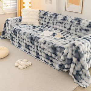 Thick Faux Fur Couch Cover Fluffy Fuzzy Warm Washable Furniture Protector for Kids Pets
