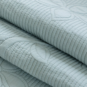 Floral Cotton Quilted Sofa Cover, Non-Slip Couch Protector with Scalloped Edges