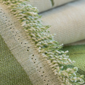 Cozy Couch Throw Blanket with Tassels, Jacquard Leaf Pattern Furniture Protector