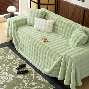 Thick Faux Fur Sofa Cover Fluffy Plush Warm Sofa Slipcover Furniture Protector for Couch Bed