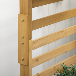 Outsunny Wooden Plant Trellis Stand with 5 Hanging Planter Boxes
