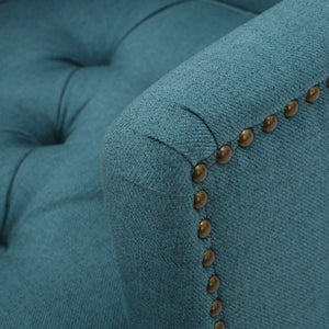 Harrison Tufted Club Chair with Plush Cushion and Studded Trim