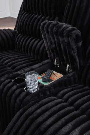 Rhine Falls - Double Reclining Power Loveseat With Console - Onyx