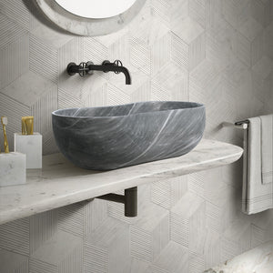 Bathroom Vessel Sink With Wavy Design