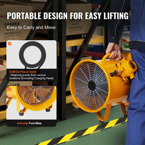 Portable Ventilator, 10" Heavy Duty Cylinder Fan, 350W
