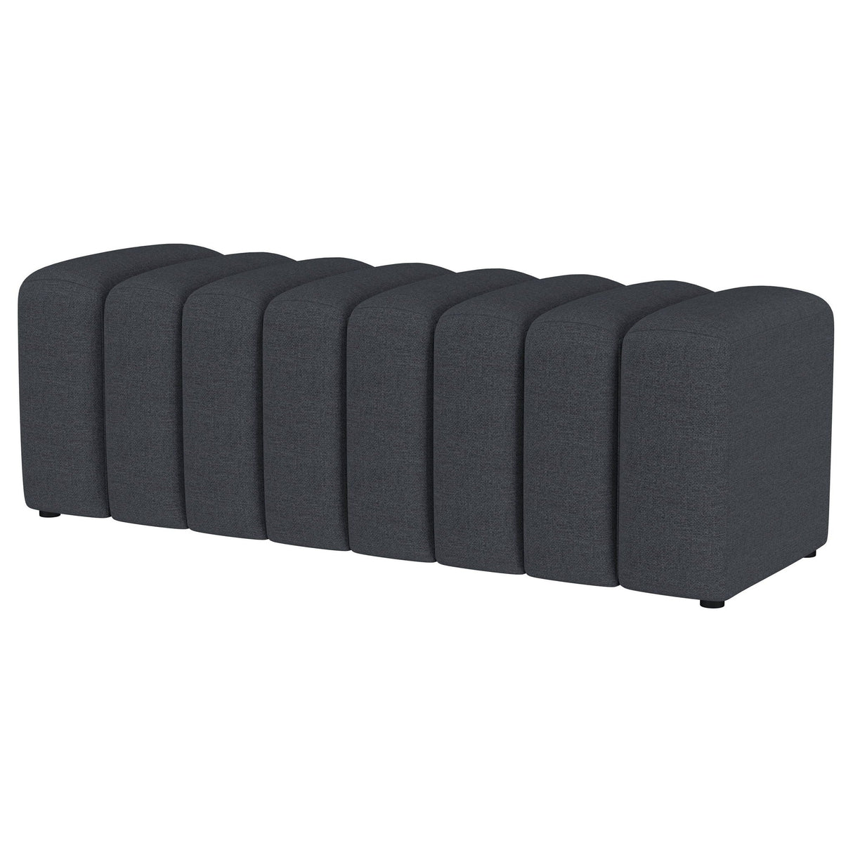Summer Fabric Upholstered Tufted Accent Bench Charcoal